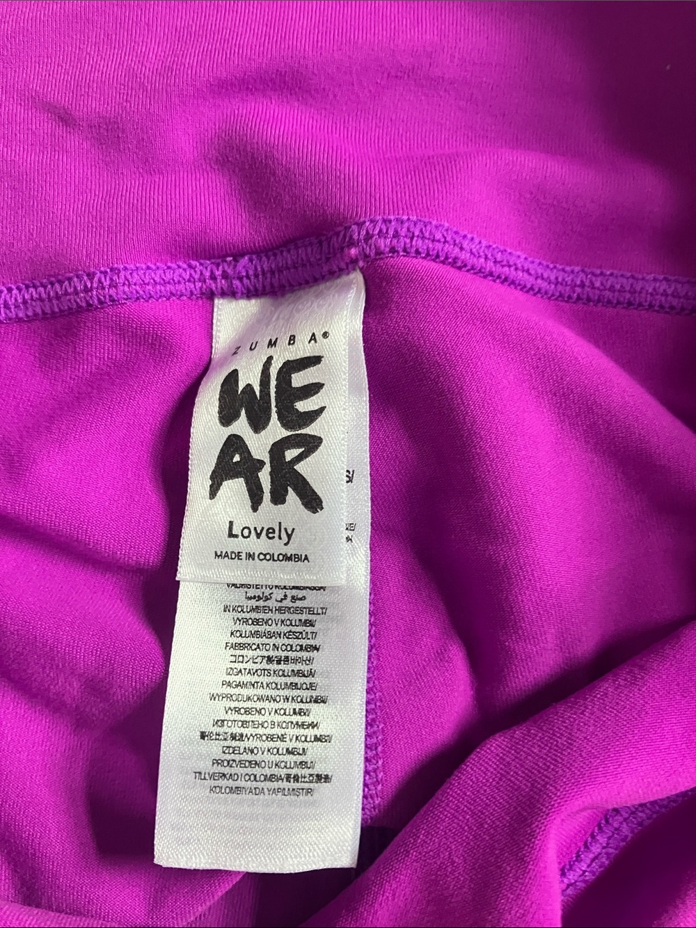 Zumba Fitness Magenta Purple Capri Leggings with Orange ZUMBA Logo L - Picture 4 of 4